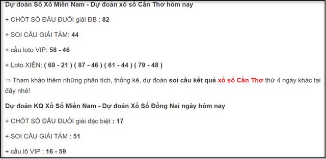 chốt số của các trang web